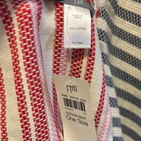 J. Jill Striped Scarf in Red, Blue, and White - Picture 2 of 4